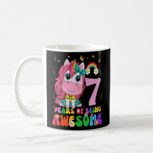 Kids 7 Years Old  7th Birthday Girl Princess Unico Coffee Mug