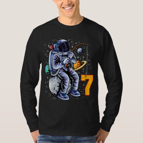 Kids 7 Years Old Birthday Boy Astronaut Gifts Spac T_Shirt