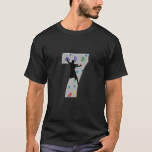 Kids 7 Years Old Climber Birthday Bouldering Climb T-Shirt