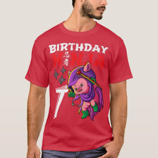 Kids 7 Years Old Kawaii Cute Pig Japanese 3rd Birt T-Shirt