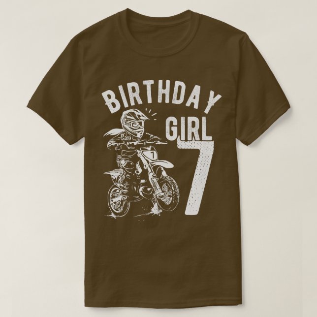 Kids 7 years old kid Birthday girls Dirt bike Moto T-Shirt (Design Front)
