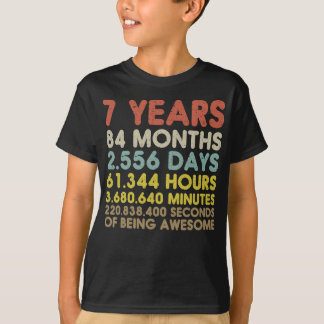 Kids 7th 84 Month Birthday 7 Years vintage Retro T-Shirt