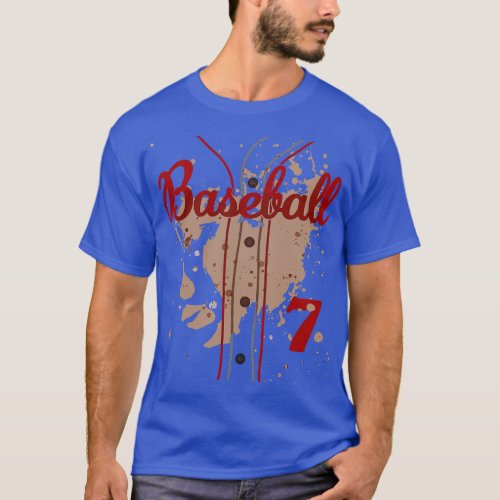 Kids 7th Birthday Baseball 7 Years Old 7 Baseball  T_Shirt