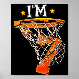 Kids 7th birthday basketball 7 boy girl 6th b t poster