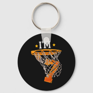 Kids 7th Birthday Basketball I'm 7 Boy Girl 6th B Keychain