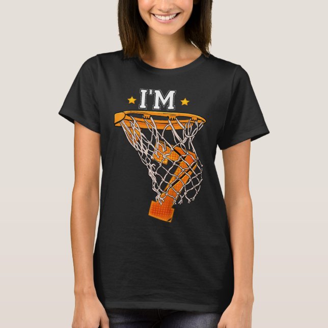 Kids 7th Birthday Basketball  I'm 7 Boy Girl 6th B T-Shirt (Front)