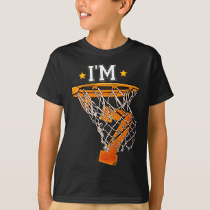 Kids 7th Birthday Basketball I'm 7 Boy Girl 6th B T-Shirt