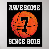 Kids 7th Birthday Basketball Lover 7 Years Old Vin