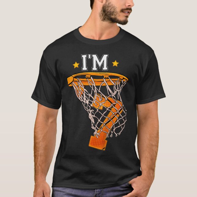 Kids 7Th Birthday Basketball Shirt I'M 7 Boy Girl  (Front)