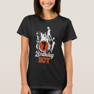 Kids 7th Birthday Basketball Theme Birthday Boy 7  T-Shirt