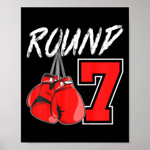 Kids 7th Birthday Boxing Boy 7 Year Old Boxer Bday Poster