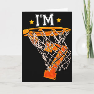 Kids 7th Birthday Bysketbyll Im 7 Boy Girl 6th Bi Card