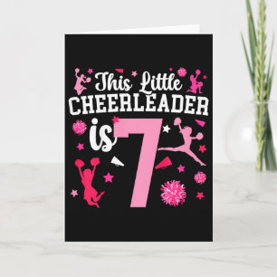 Kids 7th Birthday Cheerleading Girl Seven Year Old Card