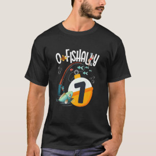 Kids 7th Birthday Fishing Theme For Boys And Girls T-Shirt