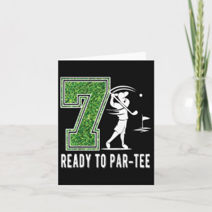 Kids 7th Birthday Golfer Boy Seven Year Old Golf P Card