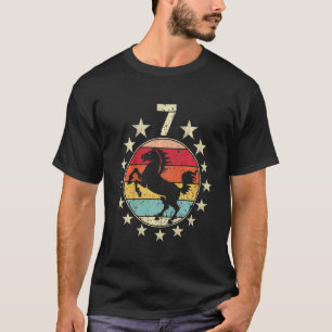 Kids 7th Birthday Horse Seventh 7 Year Old Birthda T-Shirt