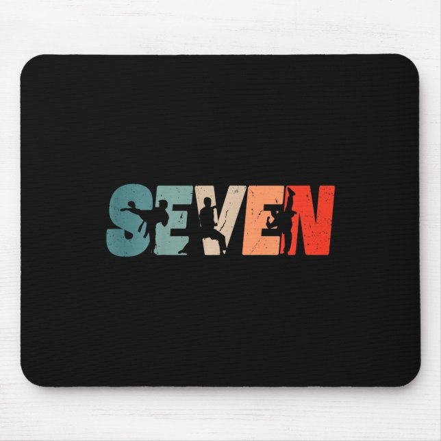 Kids 7th Birthday Karate Fighter 7 Year Old Girls  Mouse Pad (Front)