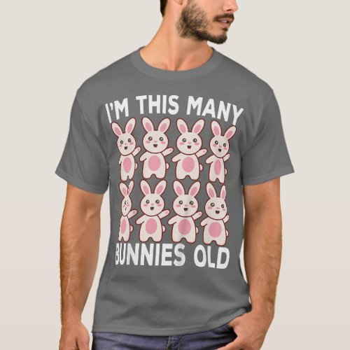 Kids 8 Year Old Birthday Bunny Lover 8th Birthday  T_Shirt