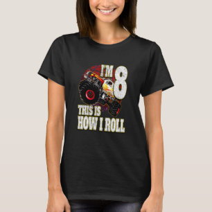 Kids 8 Year Old Birthday Loves Monster Truck T-Shirt