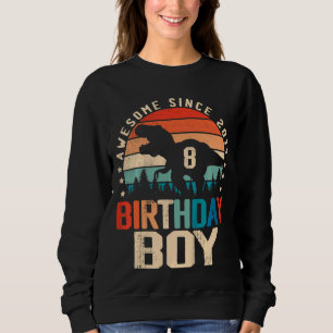 Kids 8 Year Old Dinosaur 8th Birthday Boy Awesome  Sweatshirt