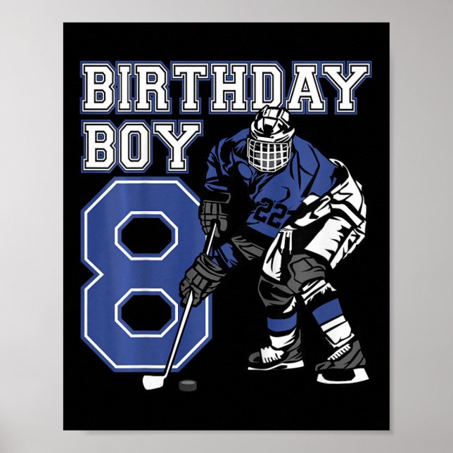 Kids 8 Year Old Ice Hockey Themed Birthday Party 8 Poster (Front)