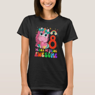 Kids 8 Years Old  8th Birthday Girl Princess Unico T-Shirt