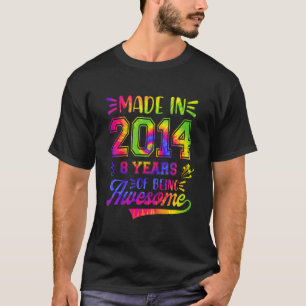 Kids 8 Years Old 8th Birthday Tie Dye Being Awesom T-Shirt