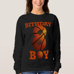 Kids 8 Years Old Basketball Boy 8th Birthday Party Sweatshirt