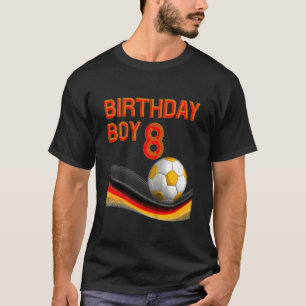 Kids 8h Birthday Boy Soccer Ball 8 Years Old Kids  T-Shirt