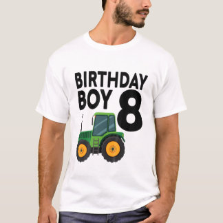 Kids 8Nd Birthday Farm Tractor Eight 8 Year Old Pa T-Shirt