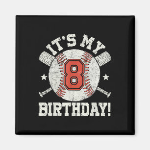 Kids 8th Baseball Birthday Party Boys Sport Fan 8 Magnet