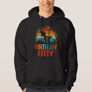 Kids 8th Birthday Dinosaur 8 Year Old Boy Girl Awe Hoodie