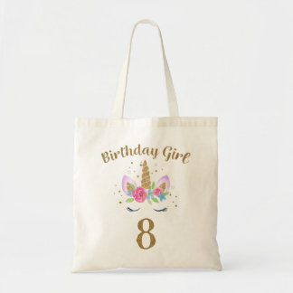 Kids 8th Birthday Girl Unicorn 8th Birthday Outfit Tote Bag