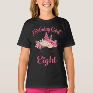 Kids 8th Birthday Girl Unicorn Shirt eightth Birth