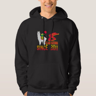 Kids 8th Birthday Llama Llamazing Since 2011 8 Yea Hoodie