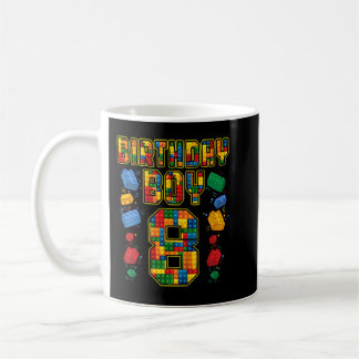 Kids 8th Birthday Master Builder 8 Years Old Block Coffee Mug