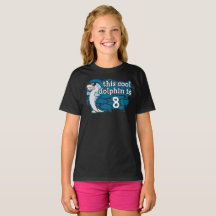 Kid's 8th Birthday This Cool Dolphin is Eight