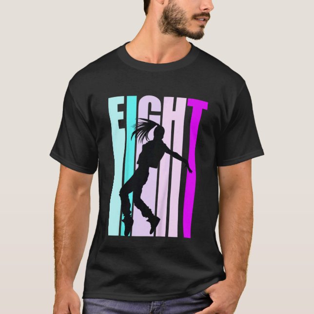 Kids 8th Dance Birthday For Girls Hiphop Dancer Br T-Shirt (Front)