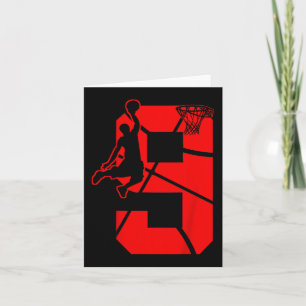 Kids 9 Year Old 9th Basketball Birthday PartyTheme Card