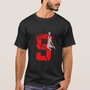 Kids 9 Year Old 9Th Basketball Birthday Partytheme T-Shirt