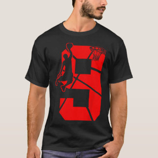 Kids 9 Year Old 9Th Basketball Birthday Partytheme T-Shirt