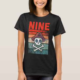 Kids 9 Year Old 9th Birthday Pirate Party Boys Gi T-Shirt