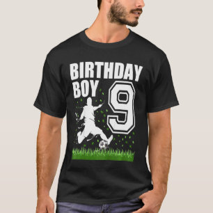 Kids 9 Year Old Soccer Birthday Party Theme 9th F T-Shirt