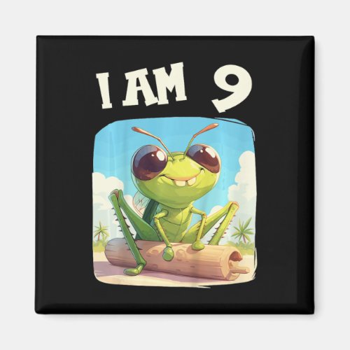 Kids 9 Years Old 9 Birthday Crickets Boy Girl Cric Magnet