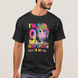 Kids 9 Years Old 9th Birthday Girl Princess Unico T-Shirt