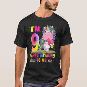 Kids 9 Years Old 9th Birthday Girl Princess Unico T-Shirt