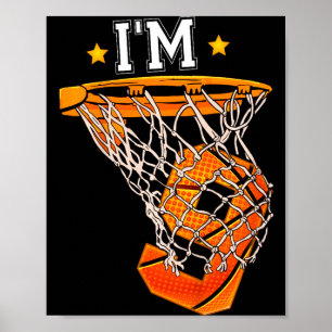 Kids 9th birthday basketball 9 boy girl 6th b t poster