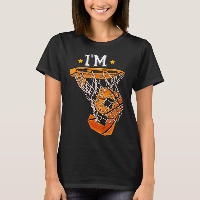 Kids 9th Birthday Basketball  I'm 9 Boy Girl 6th B T-Shirt (Front)
