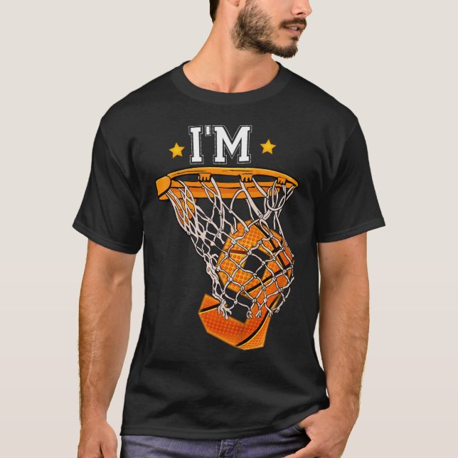 Kids 9th Birthday Basketball  I'm 9 Boy Girl 6th B T-Shirt (Front)