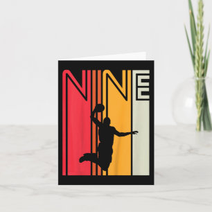 Kids 9th Birthday Basketball Lover 9 Years Old Ret Card